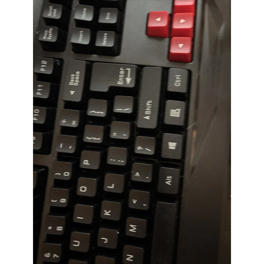 CyberPowerPC Multimedia Gaming Keyboard Wired USB Black/Red